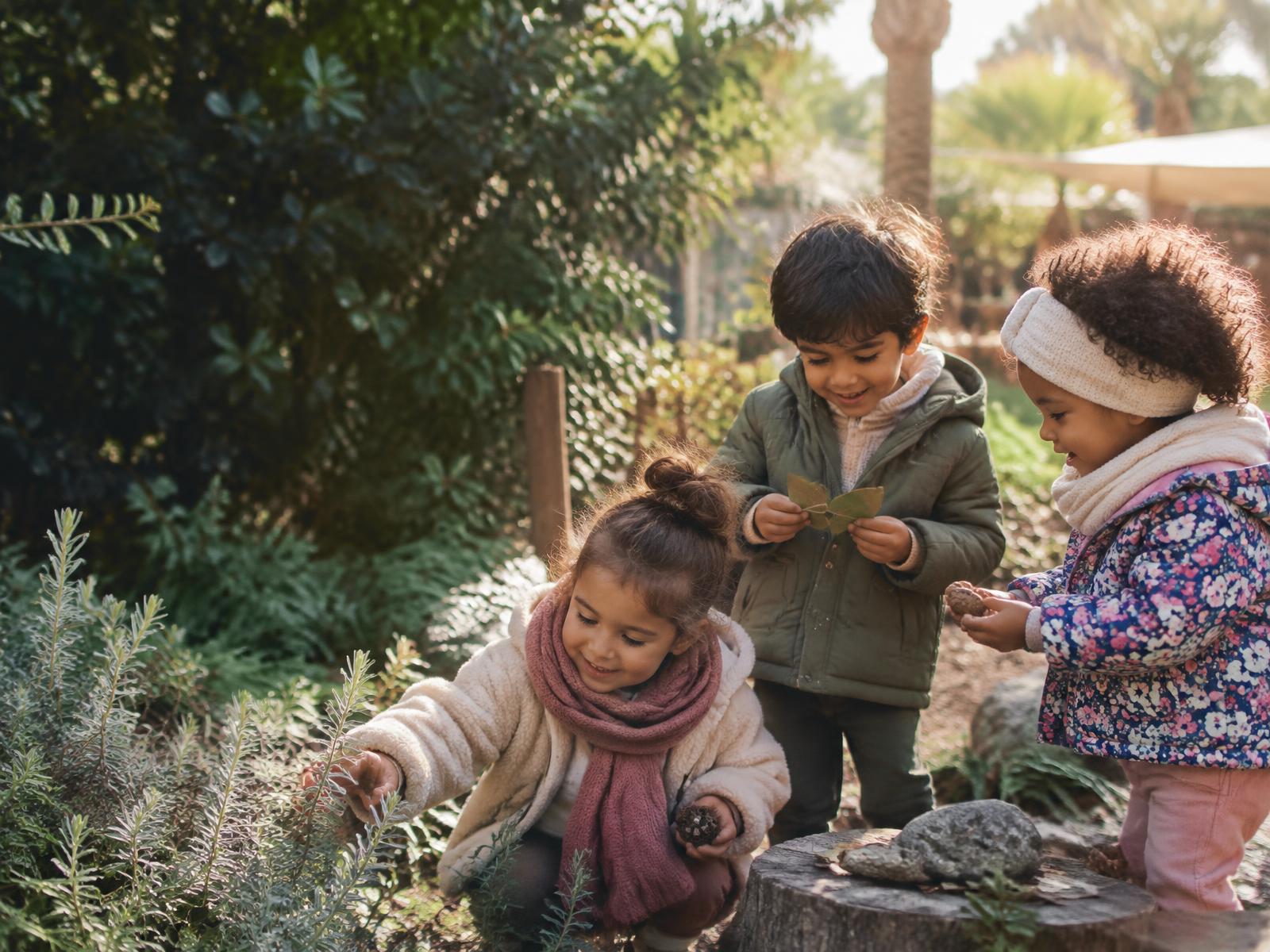 Children exploring nature together at Willow
